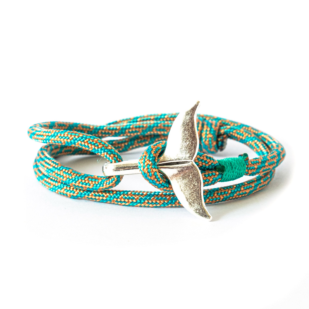 Bracelet queue de baleine turquoise et or