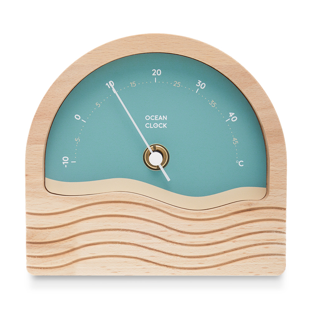 Thermomètres déco en bois Ocean Clock Artic Blue