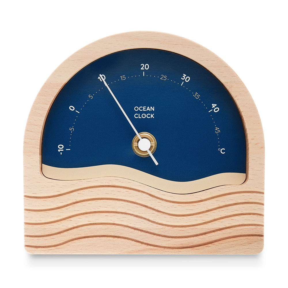 Thermomètres déco en bois Ocean Clock marine