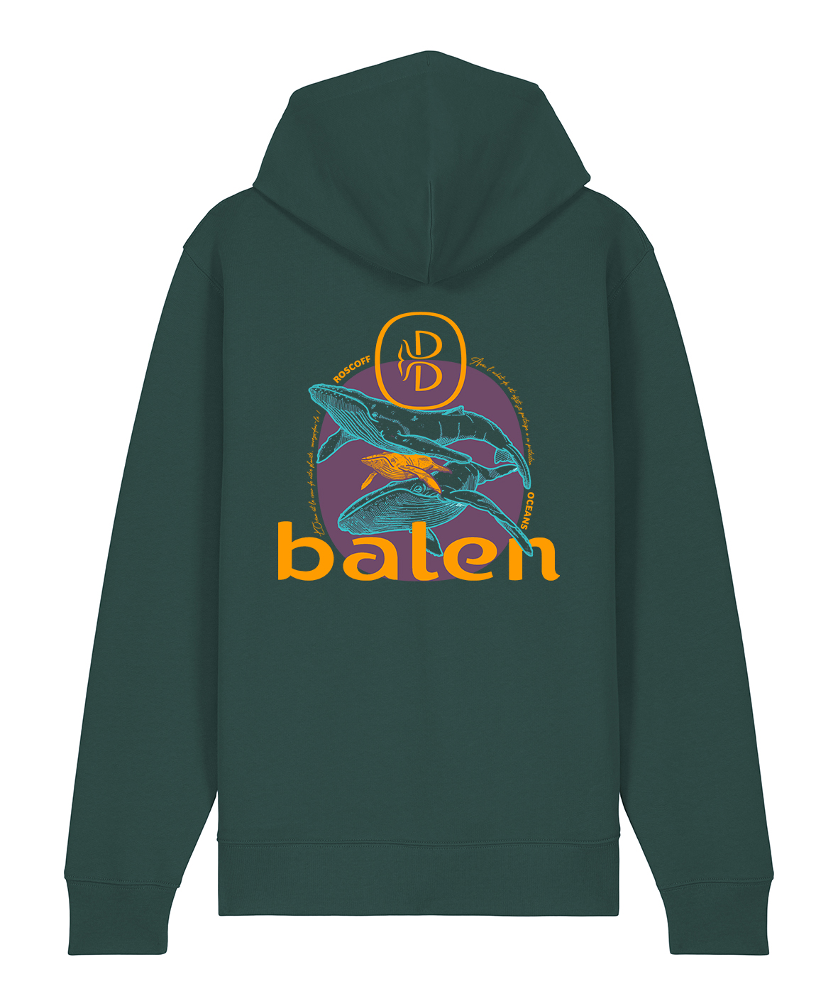 Hoodie unisexe à zip Balen original vert forêt