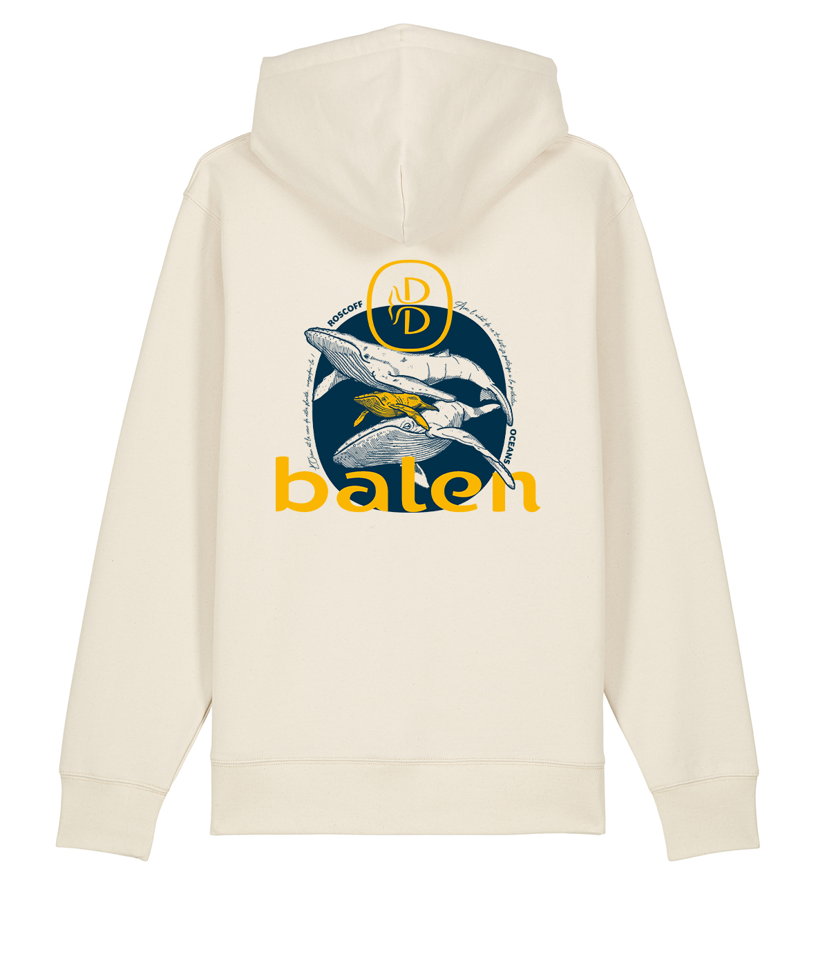 Hoodie unisexe à zip Balen original blanc naturel