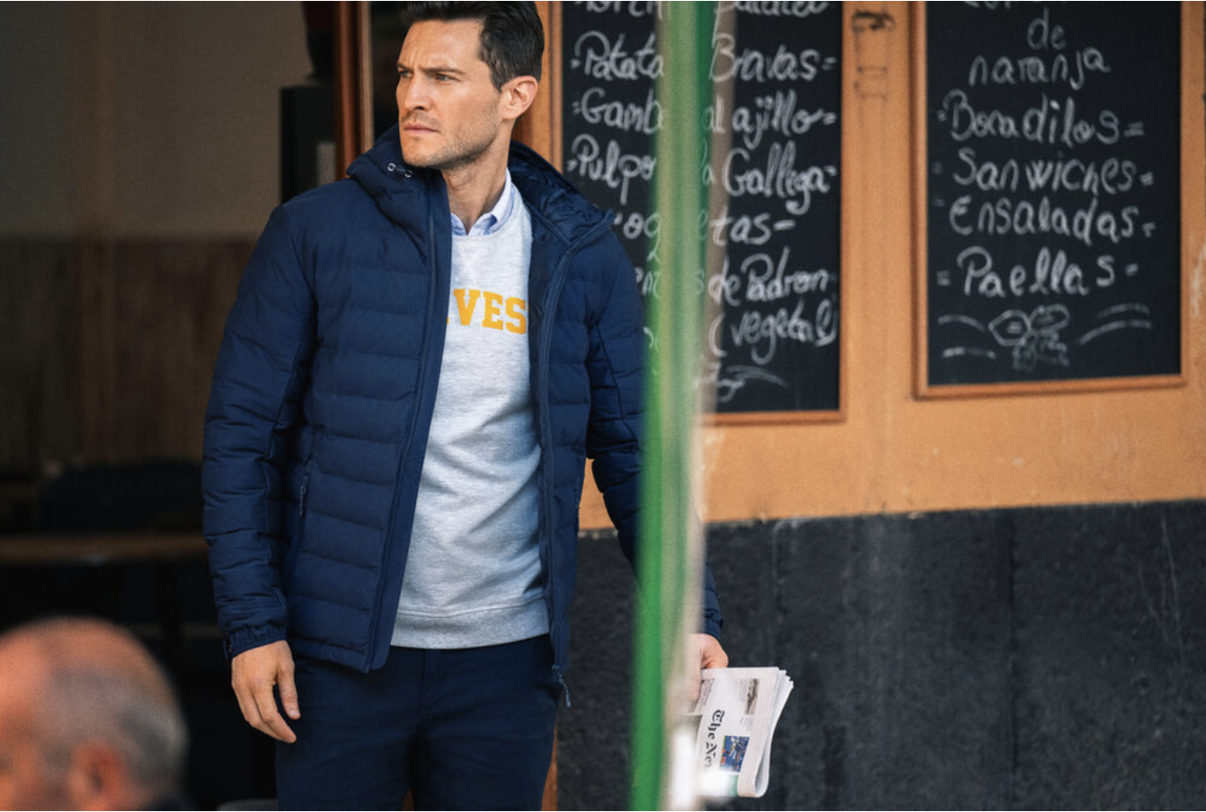 Doudoune bleue marine Homme écologique et softshell