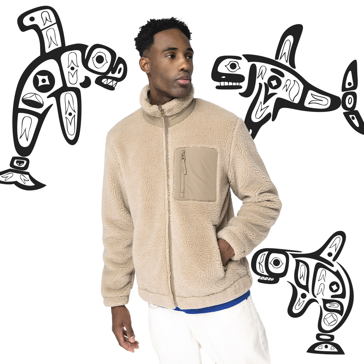 Veste polaire Sherpa ORQUALE beige sable Unisexe polyester recyclée
