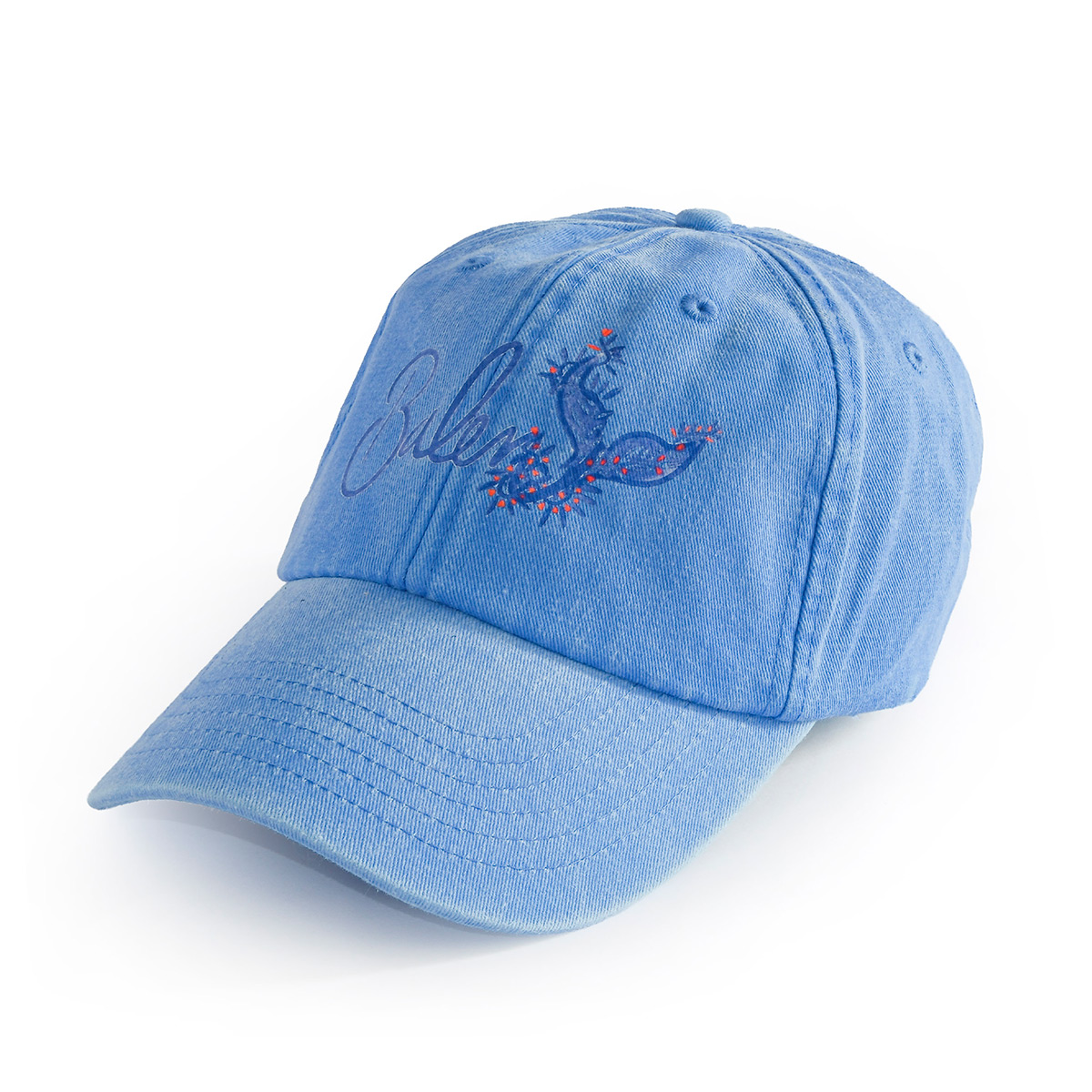Casquette BLEU AZUR en coton queue de baleine unisexe