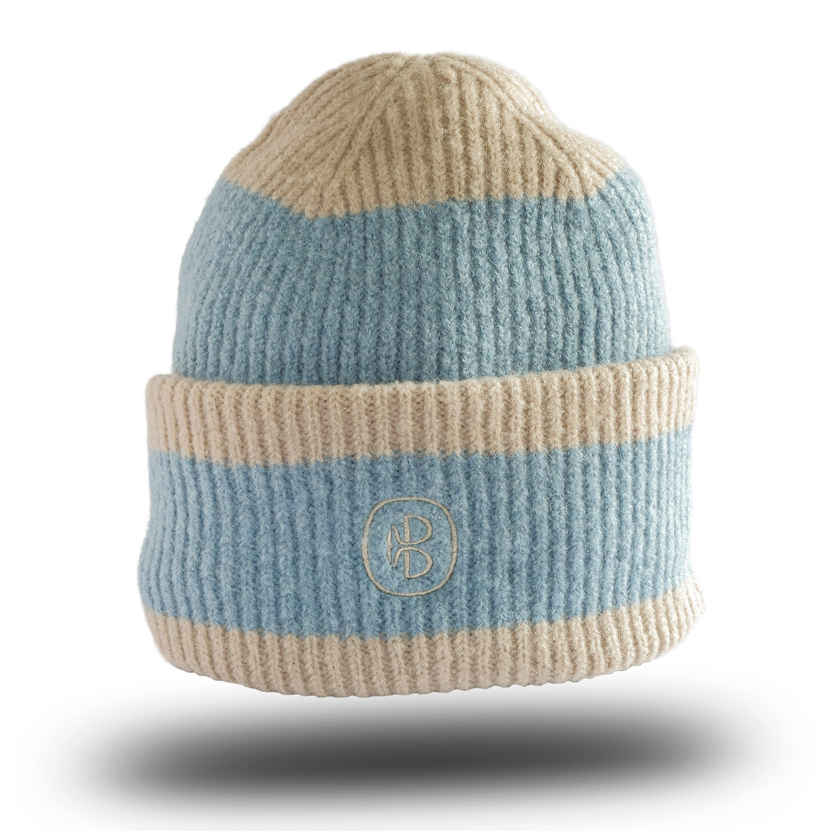 Bonnet bi-couleur en polyester recyclé BLEU & GRIS