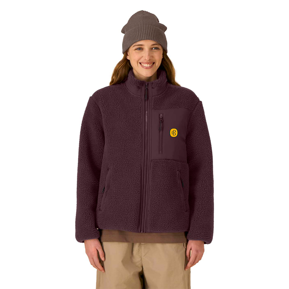 Double polaire Sherpa ORQUALE bordeaux Unisexe polyester recyclée
