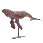 statuette-baleine-metal-sur-base