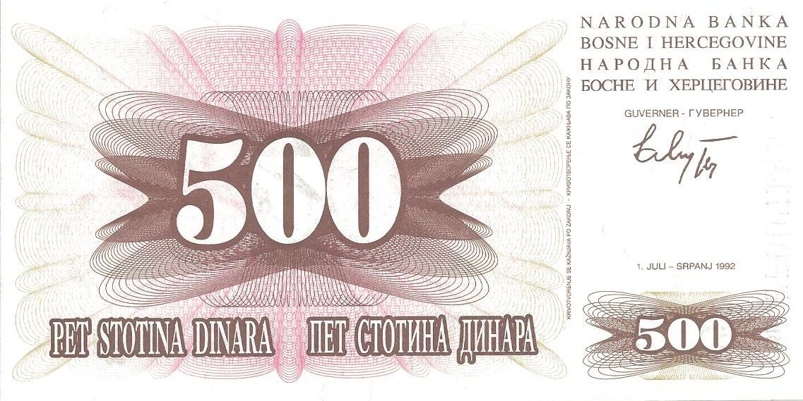 bosnie 500 dinara