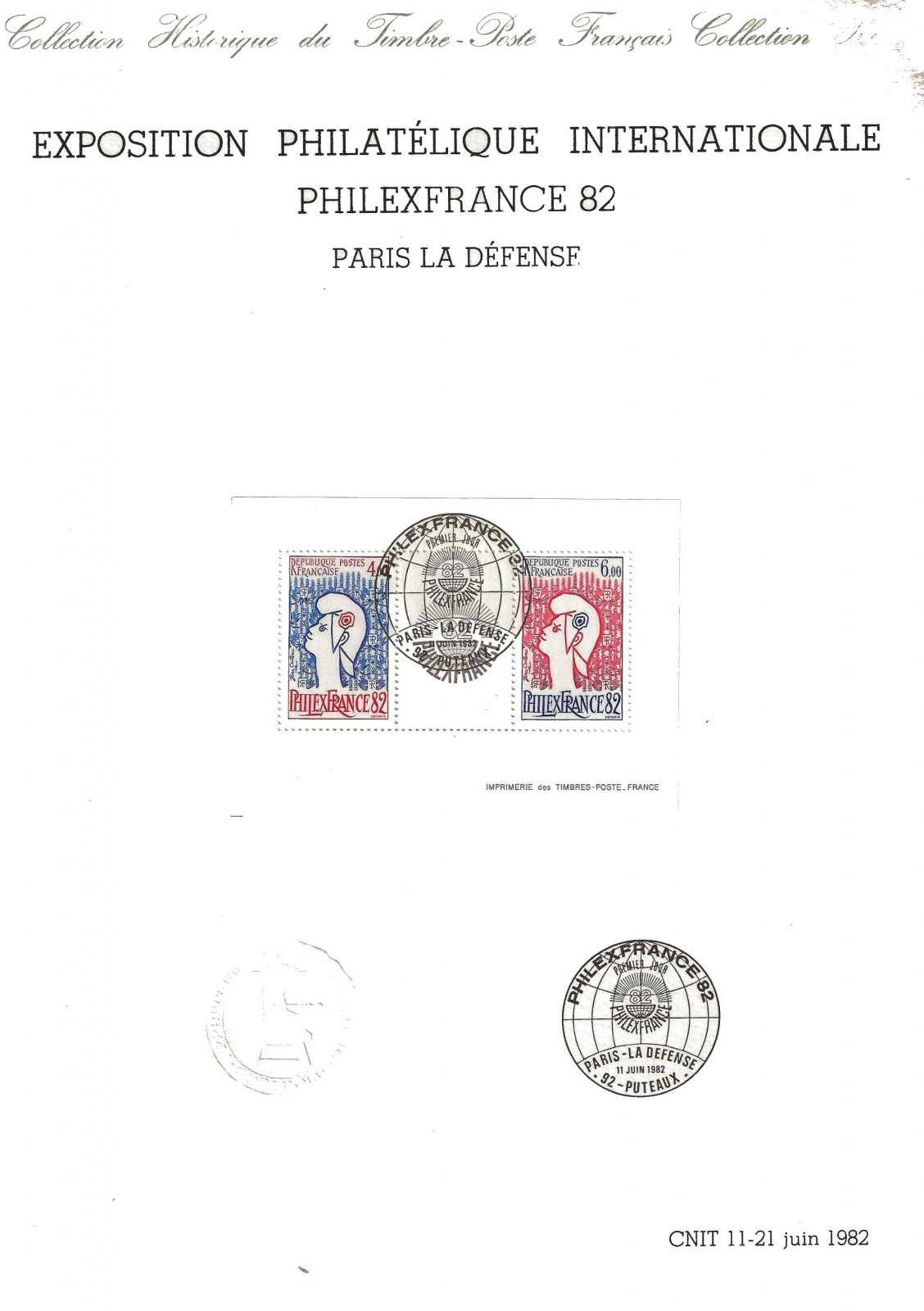 DOCUMENT PHILATELIQUE PHILEXFRANCE82 PAGE3