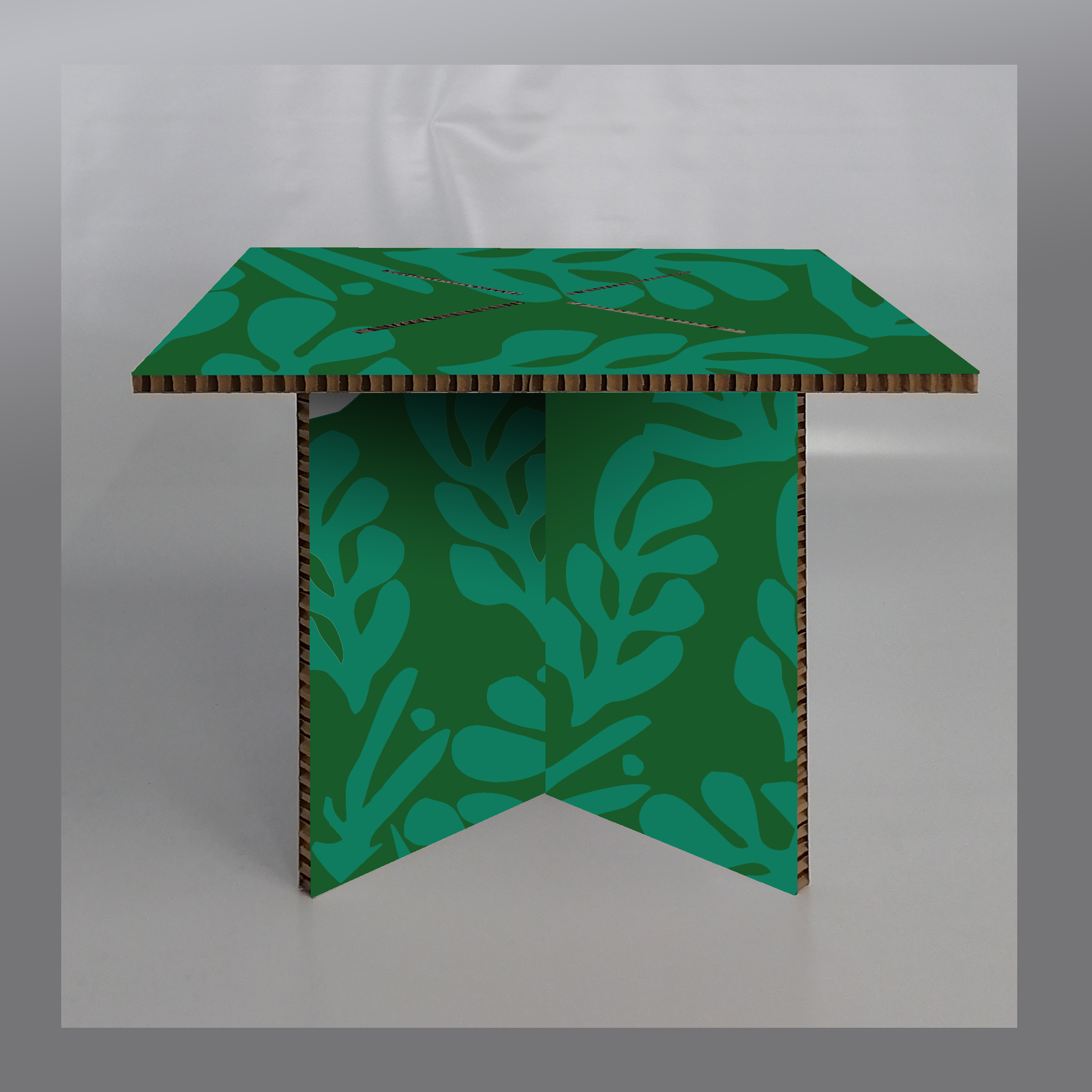 TABLEBASSE-CARRE-01-imprimé floral vert