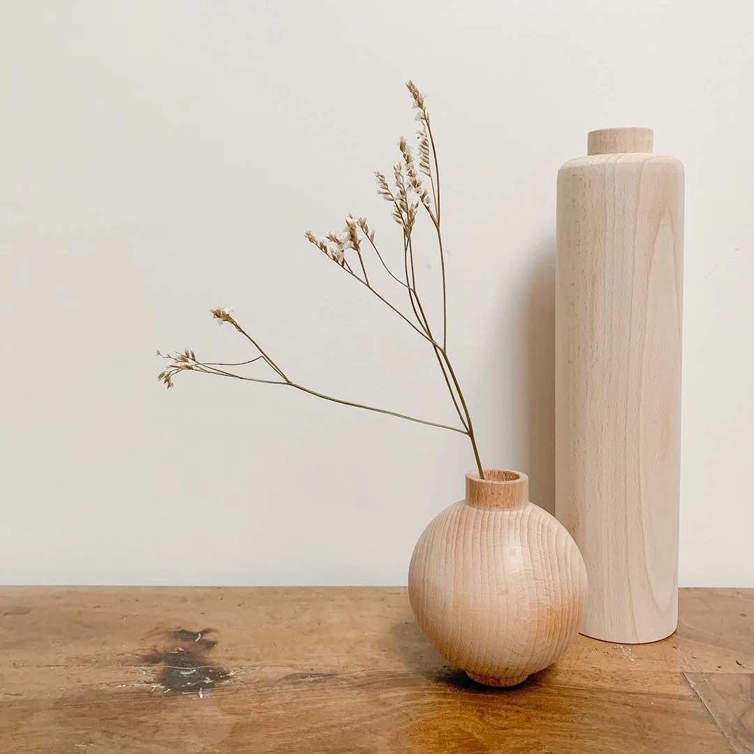 Duo de vases en bois