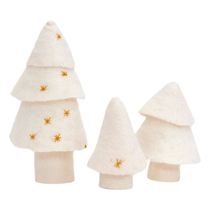Lot De 24 Sapins Adhésifs En Feutrine - 5 X 4 Cm, Vert, Pour Décorations De Noël, Cartes Et Loisirs Créatifs