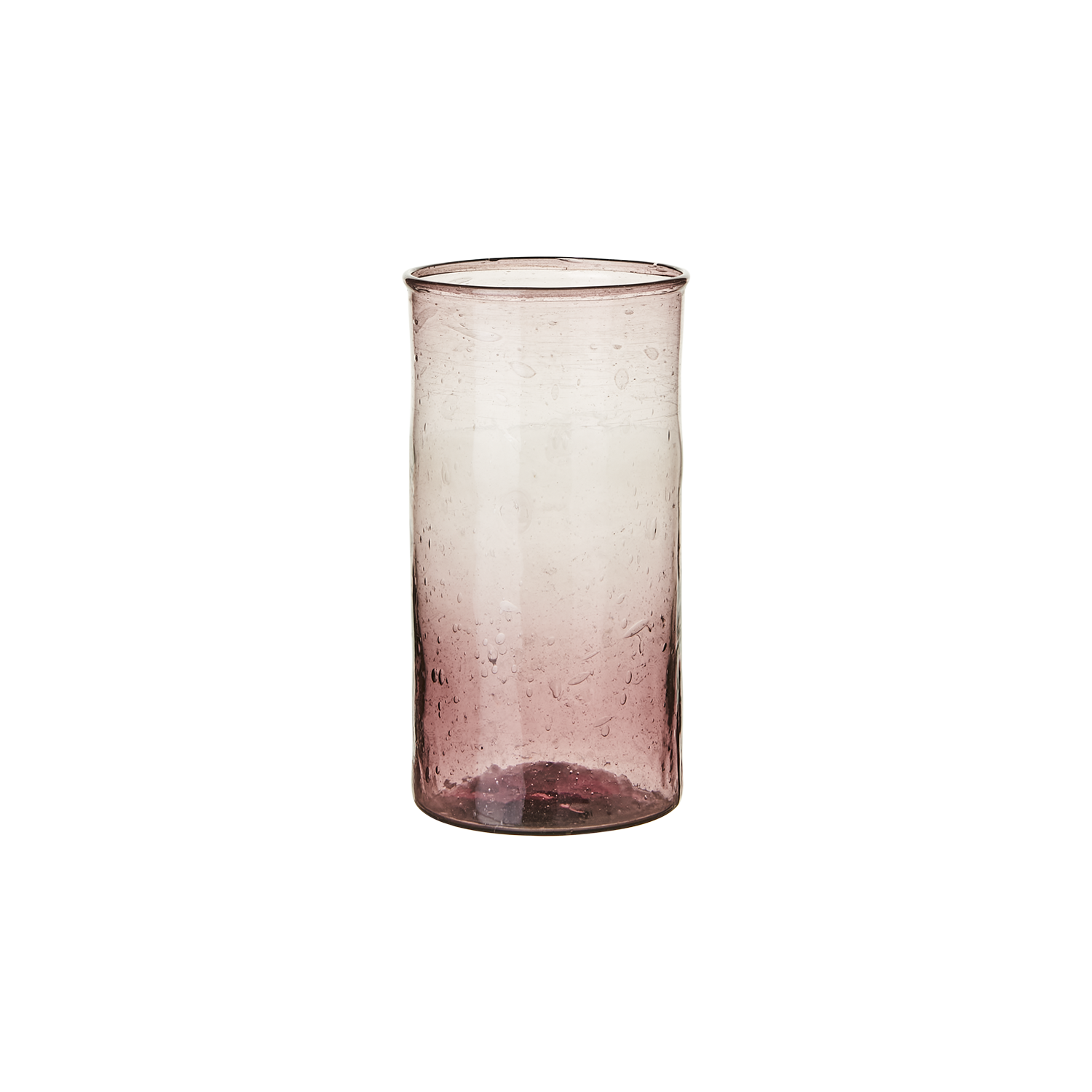 Vase en verre rose recyclé et soufflé