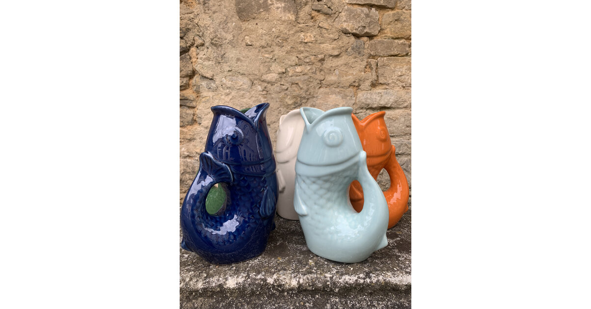 Pichet à Poisson Gris Leonardo Collection - 26 Cm, Céramique - Multifonction : Lait, Crème, Eau, Vase