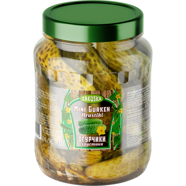 Cornichons "Hrustiki" croquants 670g Conserves/Conserves de légumes