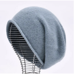 BONNET CACHEMIRE GRIS BLEU