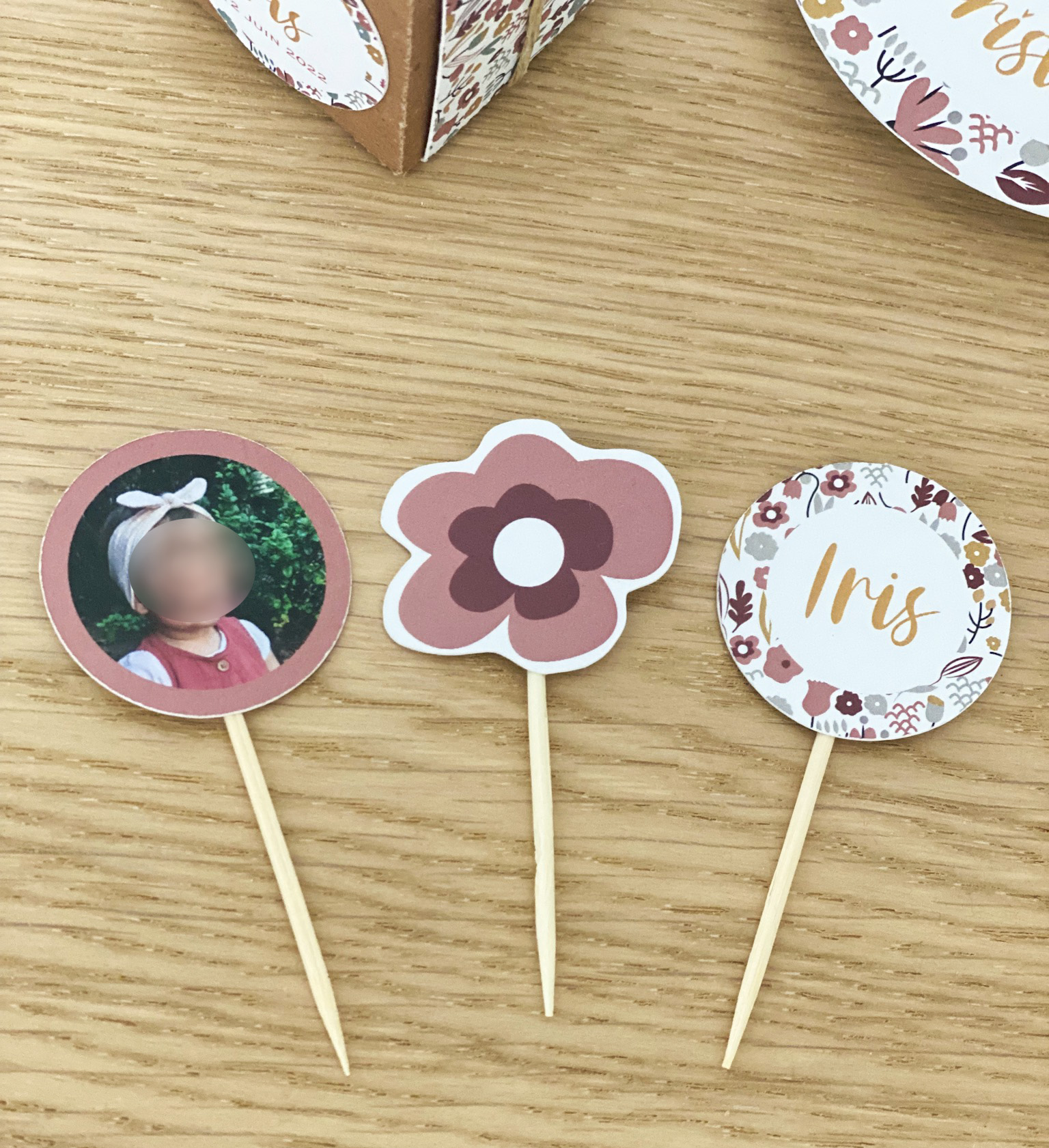 Cake toppers fleurs