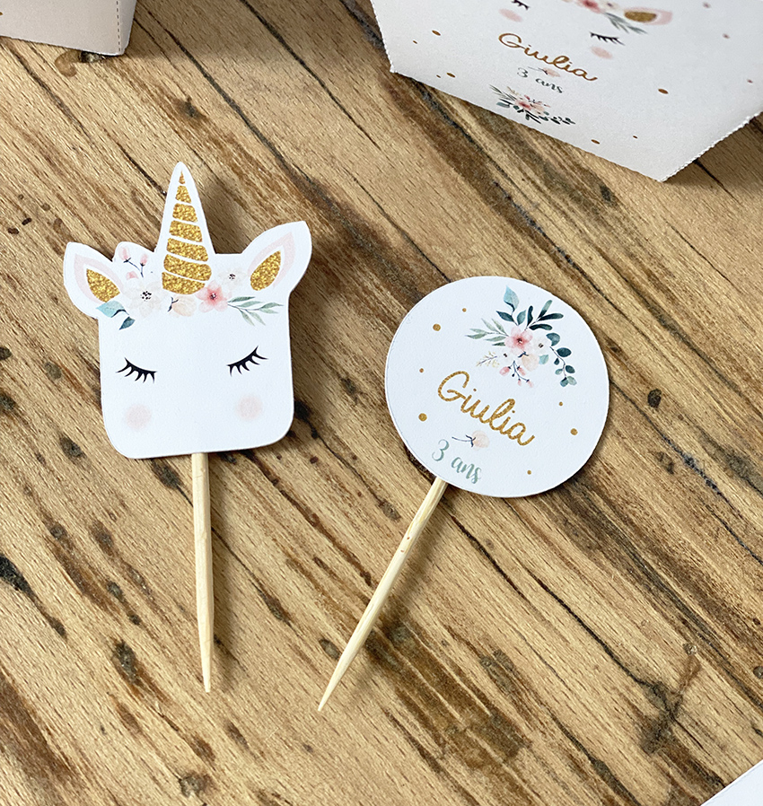 Cake toppers licorne