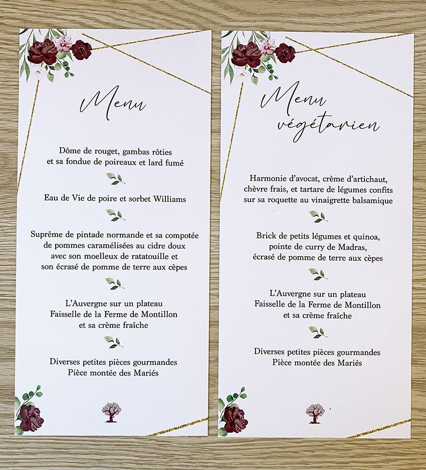 menu pivoine