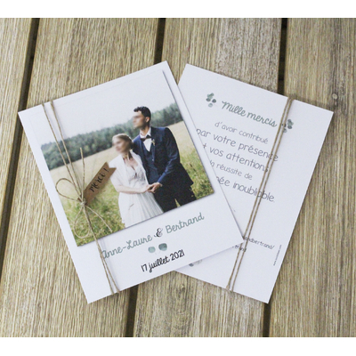 remerciements faire-part mariage kraft eucalyptus Bul d'idées