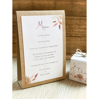 menu fleur sechée