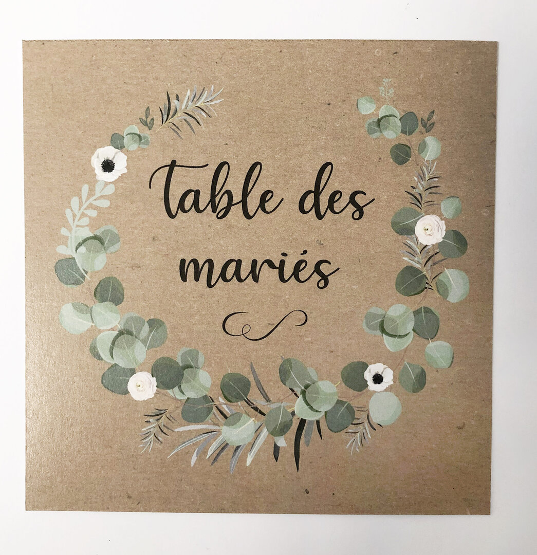 Numéro de table eucalyptus kraft - Mariage/Papeterie - Bul d'idées