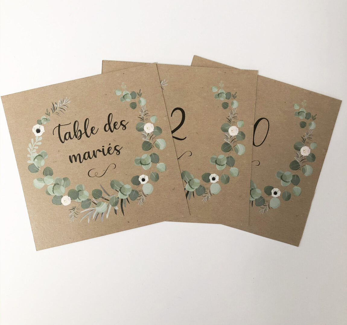 Numéro de table eucalyptus kraft - Mariage/Papeterie - Bul d'idées