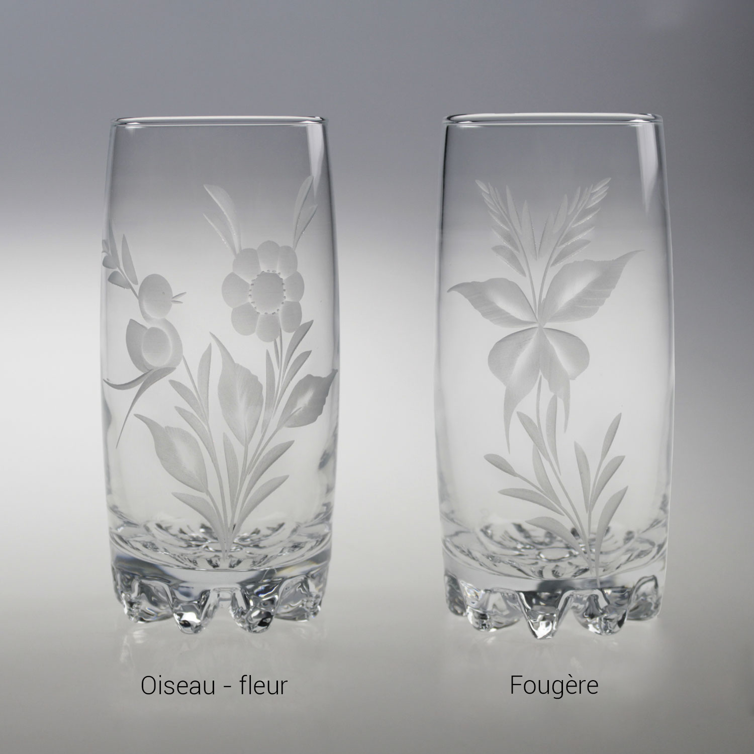 Verre_taille_fleur_oiseau_fougere