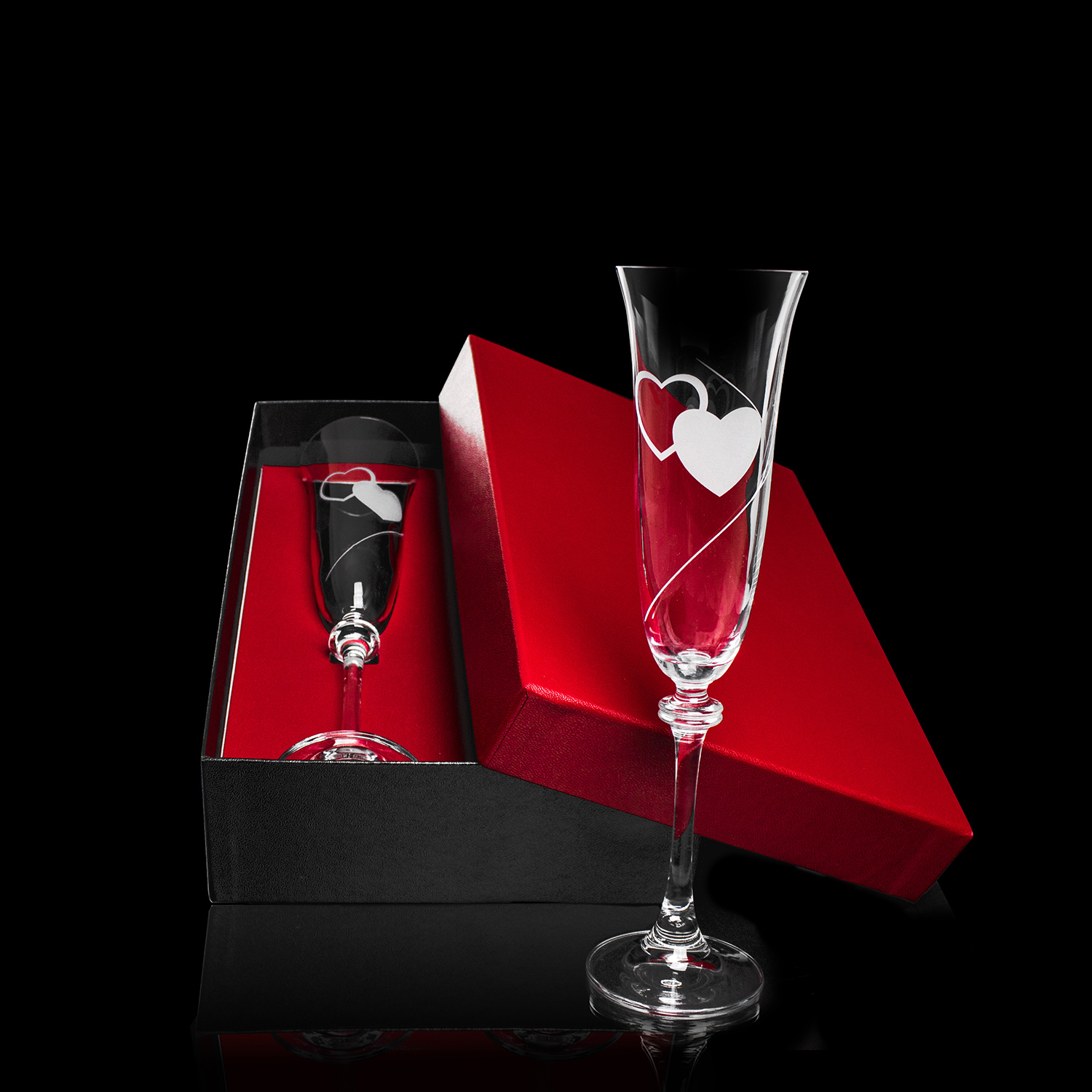 Verre asio double coeur