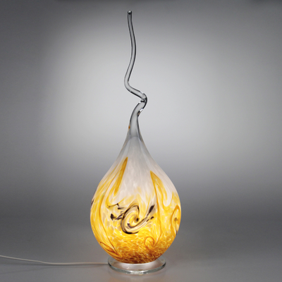 Lampe_flamme_spirale_ambre_avant