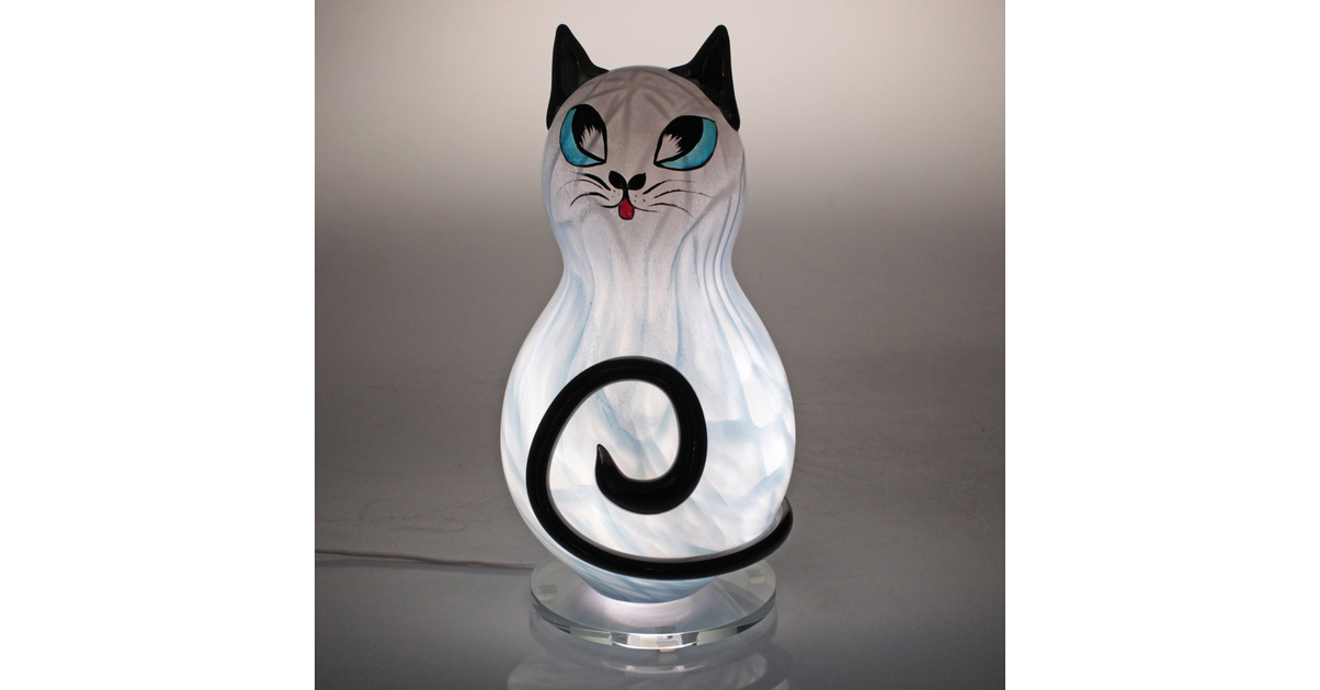 Lampe - Veilleuse - Lampe de table chambre - Chats - Poissons - Motifs