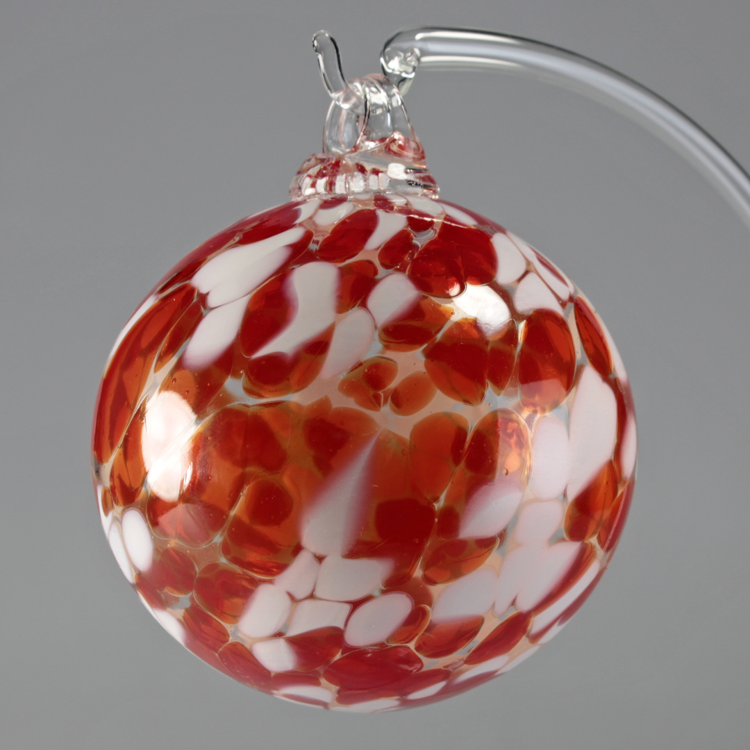 boule de Noël rouge mat en verre,motif dégradé,tradition,8cm 