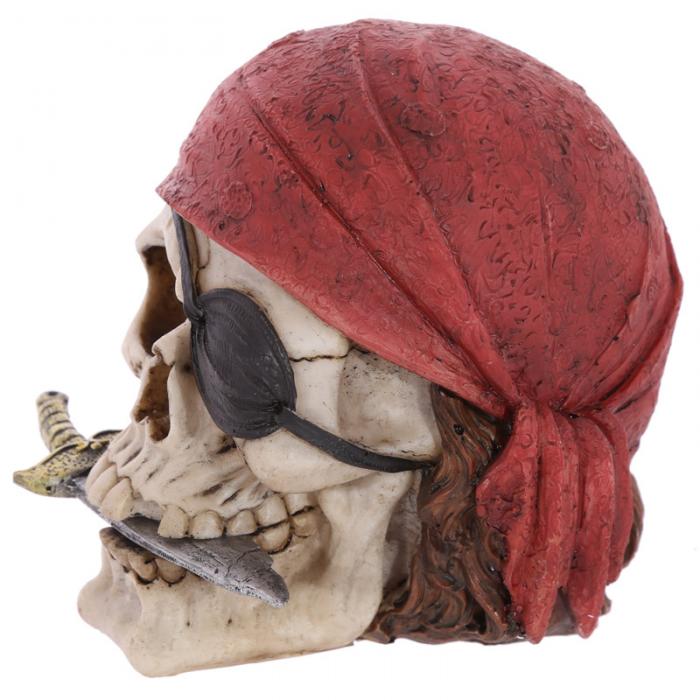 Crâne décoratif pirate avec bandana et couteau Lulu Shop 2