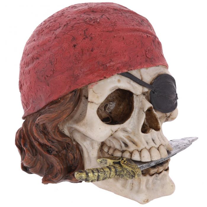 Crâne décoratif pirate avec bandana et couteau Lulu Shop 5