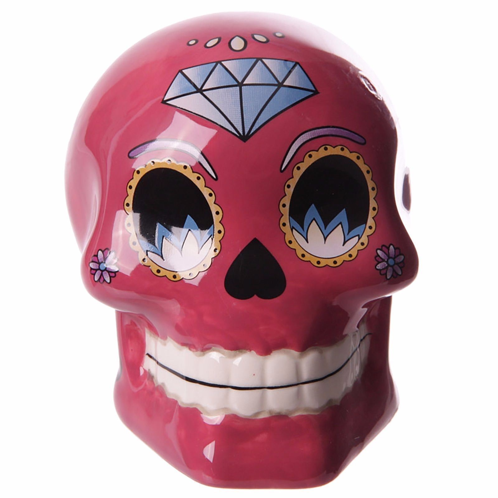 Tirelire crâne jour des morts mexicain petit modèle rose lulu shop 2