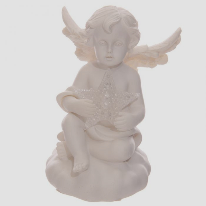 Figurine Ange blancs portant une étoile LED lulu shop 2