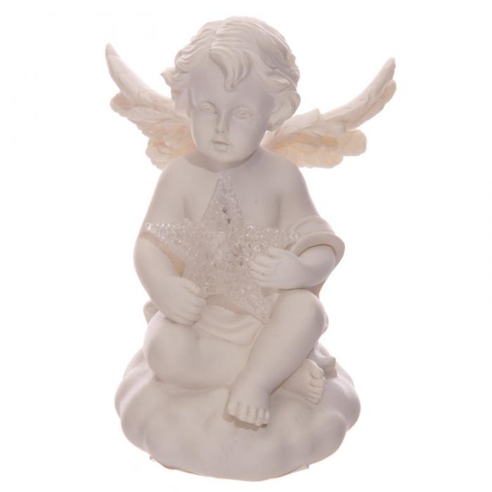 Figurine Ange blancs portant une étoile LED lulu shop 3