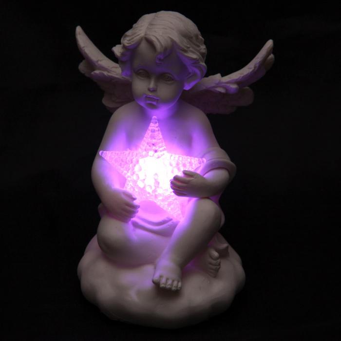 Figurine Ange blancs portant une étoile LED lulu shop 4