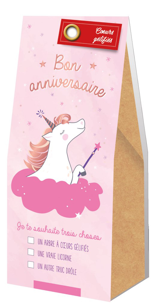 www.lulu-shop.fr Ballotin Cadeau Bonbons Coeurs gélifiés cadeau Licorne