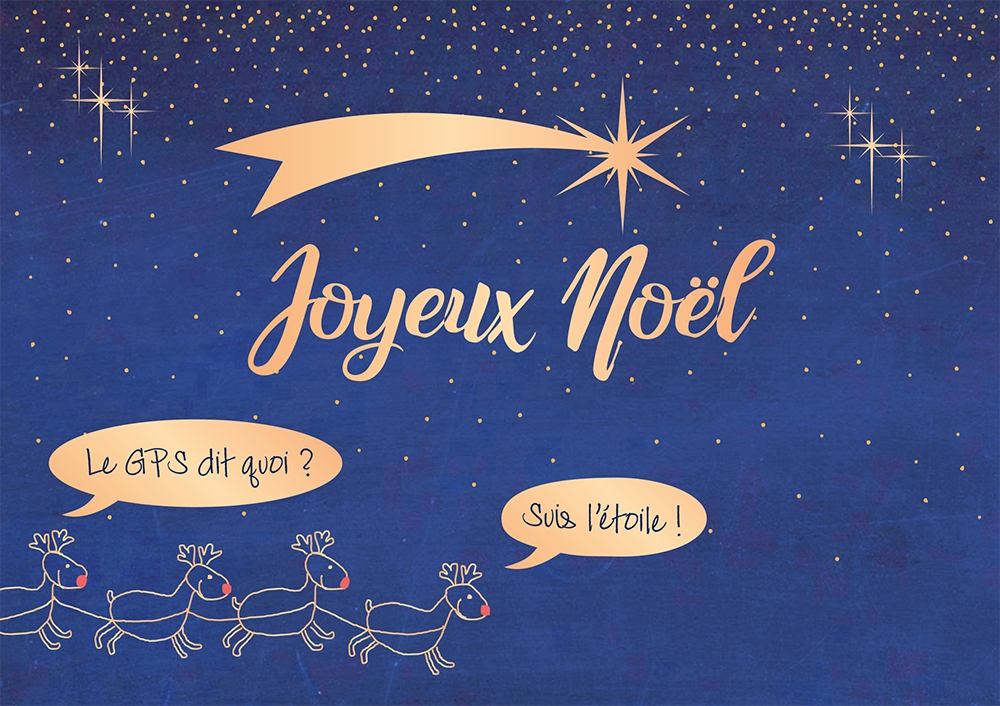 Lulu-Shop.fr Cartes postales Joyeux Noël Le Gps dit quoi , Suis l'étoile 3326207