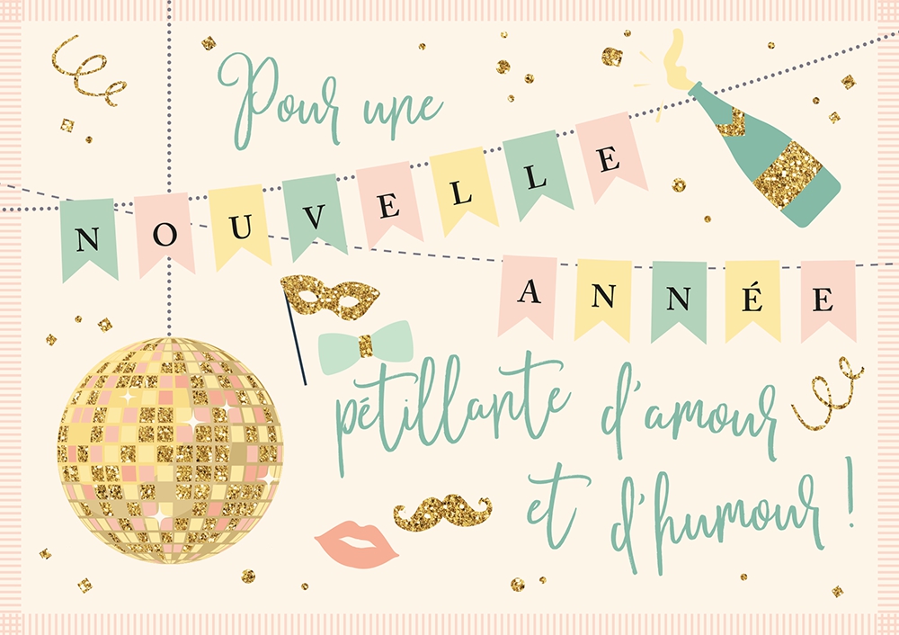 Lulu-Shop.fr Cartes postales Pour une nouvelle année pétillante d'amour et d'humour 3326322