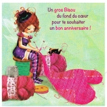 www.lulu-shop.fr carte postale La tricoteuse de bonheur !