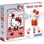 Puzzle Clementoni Hello Kitty 104 pièces + 3D Model lulu shop 1