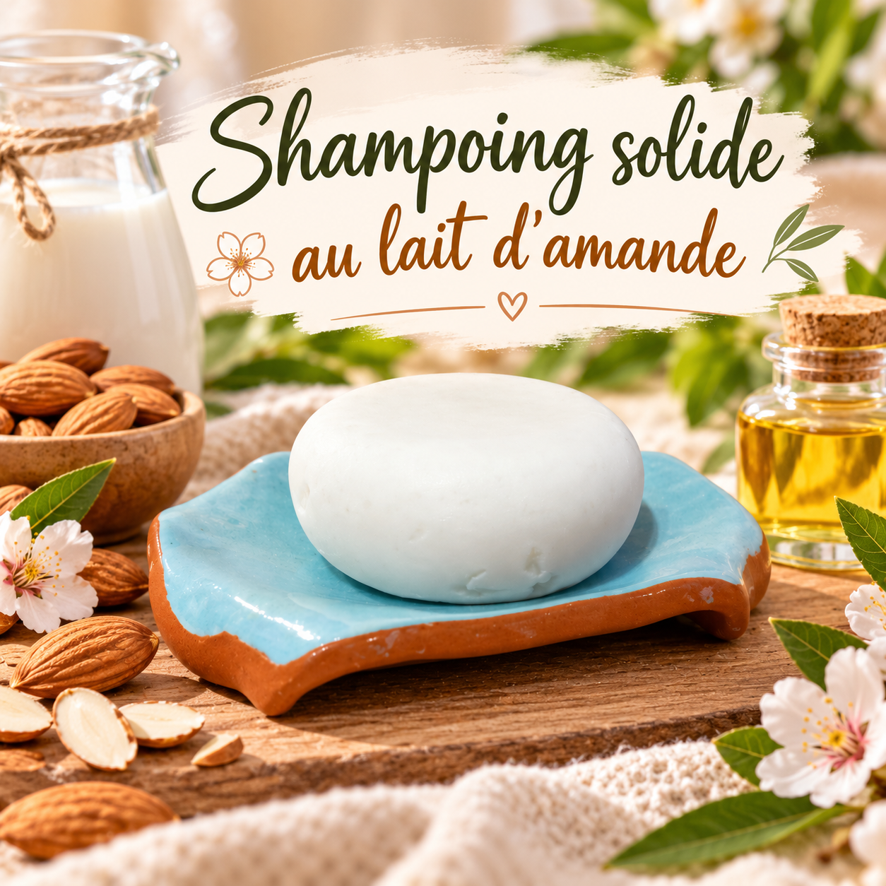 Shampoing solide au lait d’amande