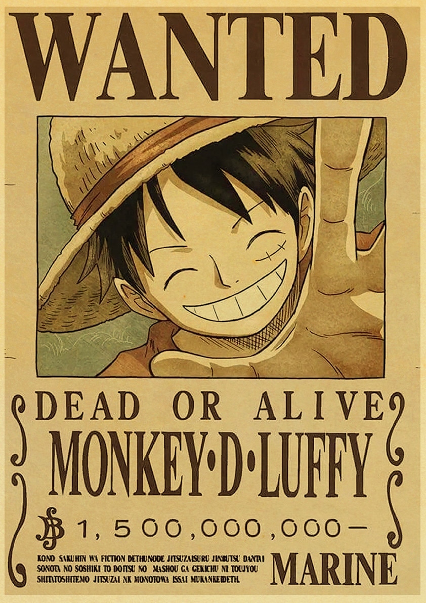 Autocollants-muraux-de-d-coration-de-maison-papier-Vintage-nouvelles-affiches-One-Piece-affiches-Luffy-d