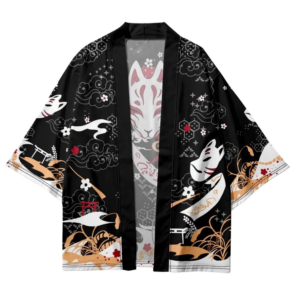 V-tements-Asiatiques-Traditionnels-Kimono-Inari-Fox-pour-Homme-et-Femme-Cardigan-Haori-Mientre-Parfait-pour