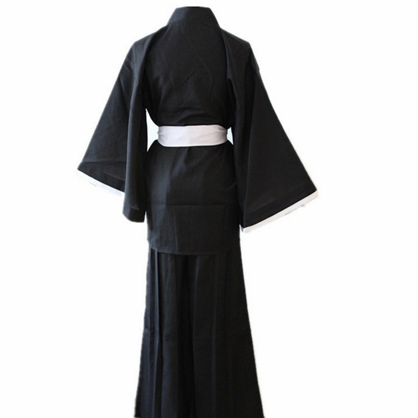 Kimono-traditionnel-japonais-Oriental-samoura-eau-de-javel-Kurosaki-Ichigo-Cosplay-Costumes-Robe-avec-sandales-de