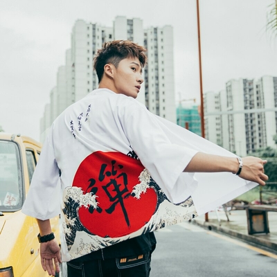 Bebovizi-Cardigan-imprim-chinois-ondul-veste-Kimono-japonais-Harajuku-Streetwear-pour-femmes-et-hommes-Top-traditionnel