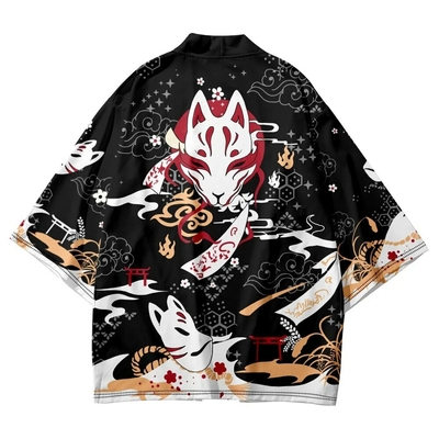 V-tements-Asiatiques-Traditionnels-Kimono-Inari-Fox-pour-Homme-et-Femme-Cardigan-Haori-Mientre-Parfait-pour