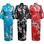Robe-longue-Style-japonais-Satin-paon-femme-Yukata-v-tements-de-nuit-Kimono-Oriental-Haori-chinois